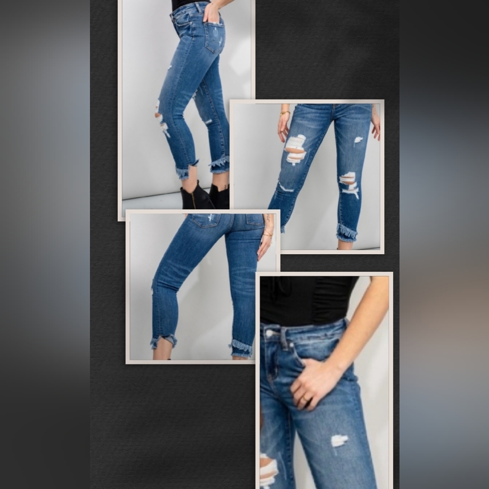 Zenana Distressed Jeans - Picture 3 of 5